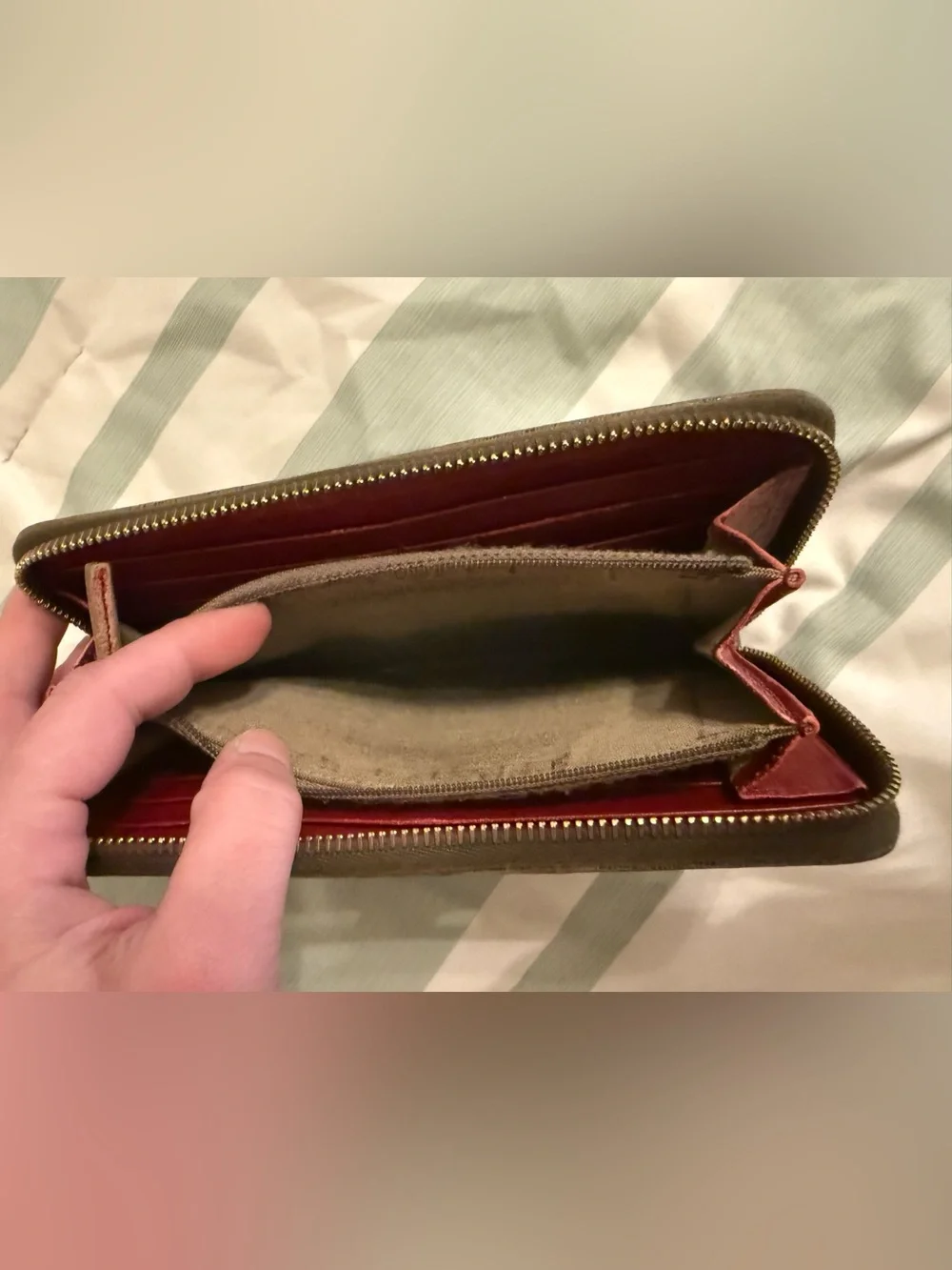 Fendi Monogram Zucchino/Zucca Zip-Around Wallet